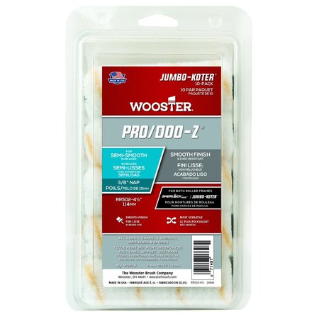 WOOSTER 4.5 in Mini Paint Roller Cover, 3/8" Nap, Woven Fabric RR502-4 1/2